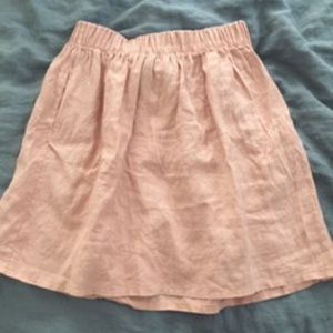 Salmon Pink Linen Skirt